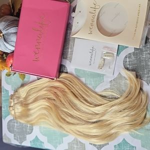NEW HAIR EXTENSIONS Wennalife Human Hair BLONDE  16" Clip In